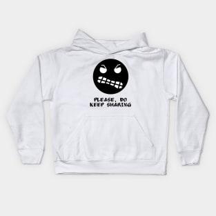 Poker Face Sharing (Black) Kids Hoodie